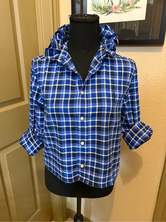 Ralph Lauren Tops - Ralph Lauren Upcycled Blue Plaid Button-Up Shirt. Woman’s XS/S